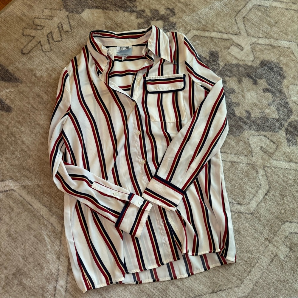 Future collective striped button up top